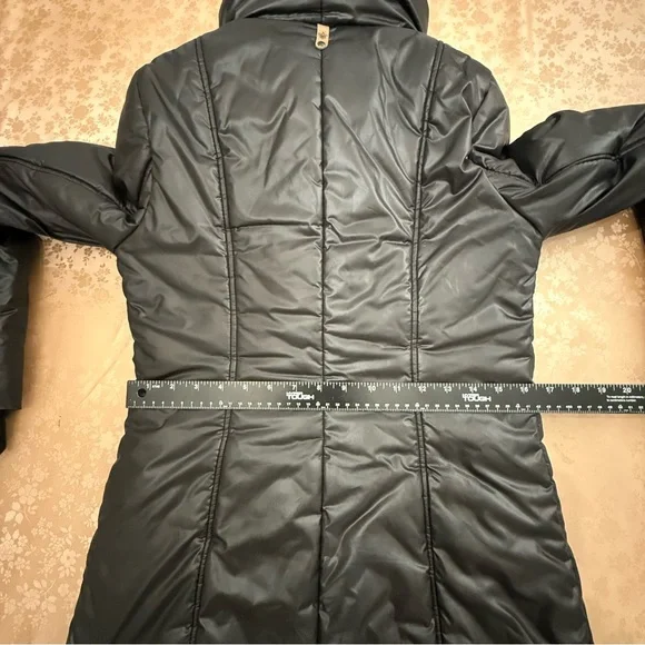 MACKAGE Selma Glossy Black Puffy Zipper Layered Coat Jacket Size Small Petite - Picture 12 of 16